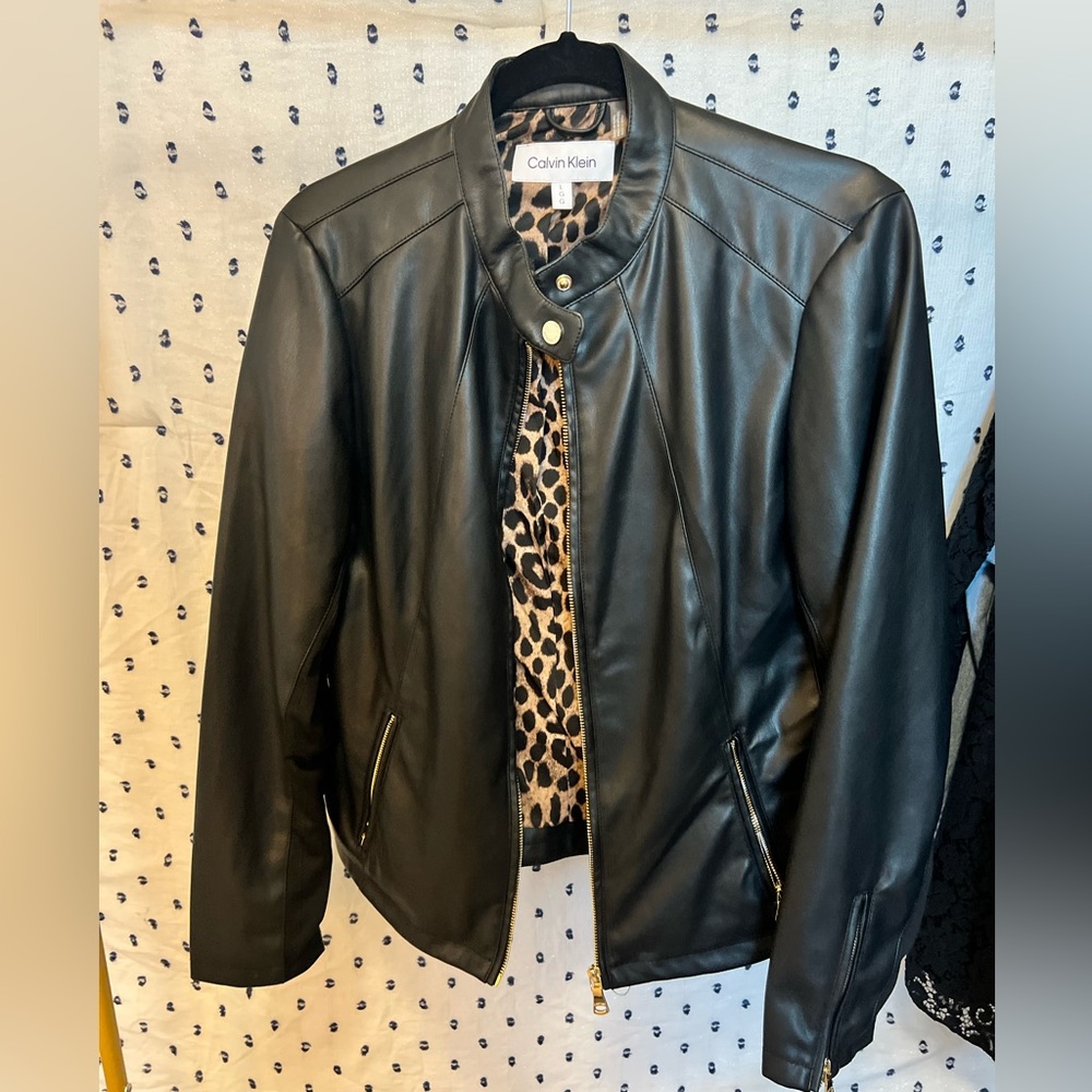 Calvin Klein Black Faux Leather Jacket